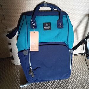 Pipi Bear Baby Changing Bag Backpack Blue  Large Nappy Bag